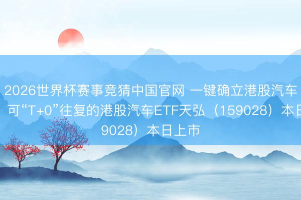 2026世界杯赛事竞猜中国官网 一键确立港股汽车龙头!可“T+0”往复的港股汽车ETF天弘(159028)本日上市