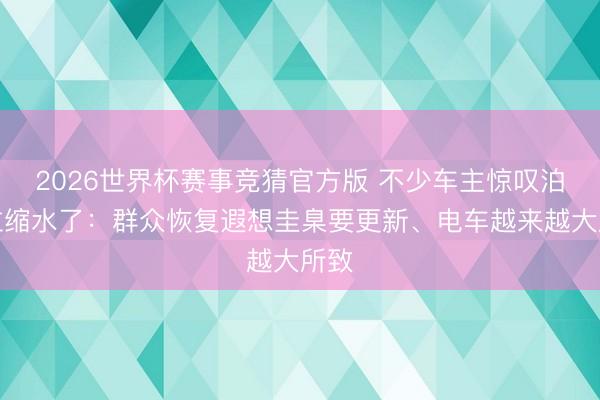 2026世界杯赛事竞猜官方版 不少车主惊叹泊车位缩水了：群众恢复遐想圭臬要更新、电车越来越大所致